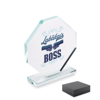 Stikla trofeja dāvanu kastītē "Labākais boss"