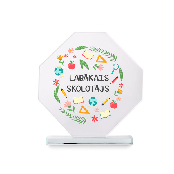 Stikla trofeja dāvanu kastītē "Labākais skolotājs" Stikla trofeja dāvanu kastītē "Labākais skolotājs"