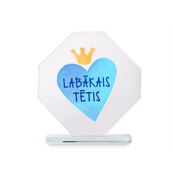 Stikla trofeja dāvanu kastītē "Labākais tētis" Stikla trofeja dāvanu kastītē "Labākais tētis"