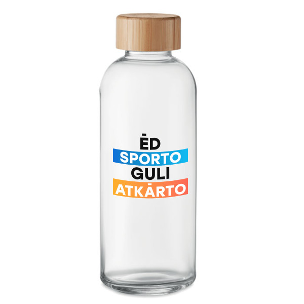 Stikla ūdens pudele "Ēd, sporto, guli, atkārto" (650ml) Stikla ūdens pudele "Ēd, sporto, guli, atkārto" (650ml)