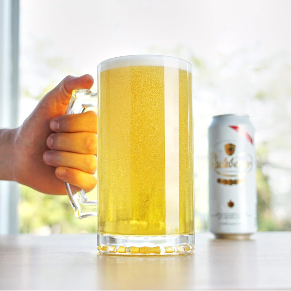 Stikla alus kauss ar rokturi (500 ml)