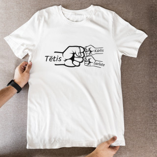 T-krekls "Tēta komanda" ar izvēlētiem bērnu vārdiem