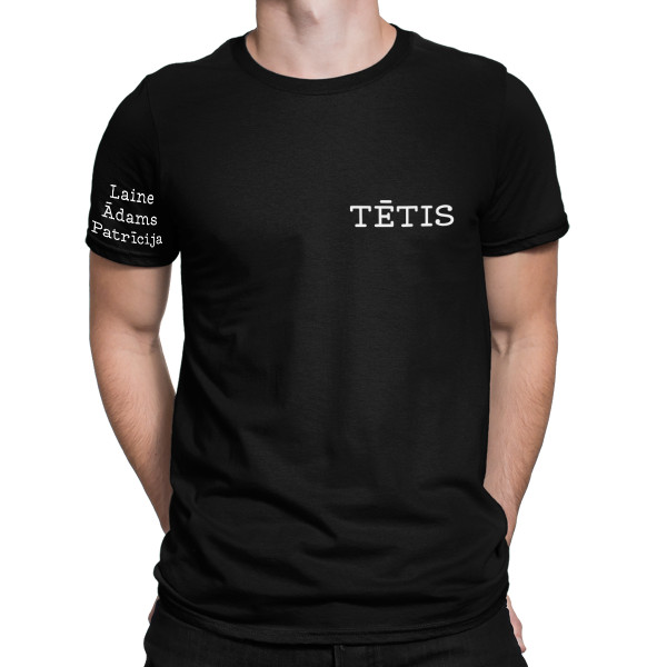 T-krekls "Tētis" ar bērnu vārdiem uz piedurknes