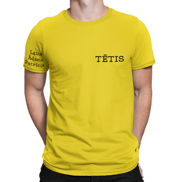 T-krekls "Tētis" ar bērnu vārdiem uz piedurknes