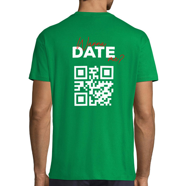 T-krekls "Wanna date me?" ar personalizētu QR kodu