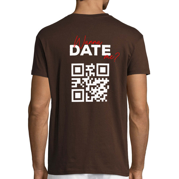 T-krekls "Wanna date me?" ar personalizētu QR kodu