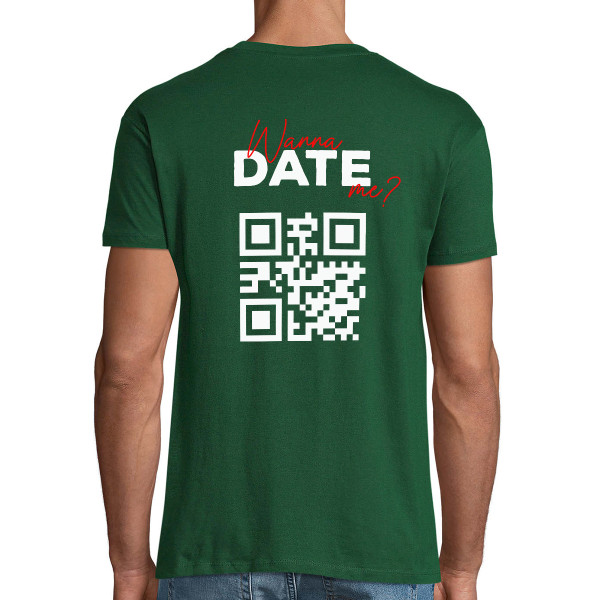 T-krekls "Wanna date me?" ar personalizētu QR kodu