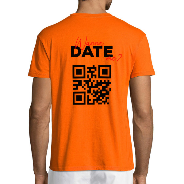 T-krekls "Wanna date me?" ar personalizētu QR kodu