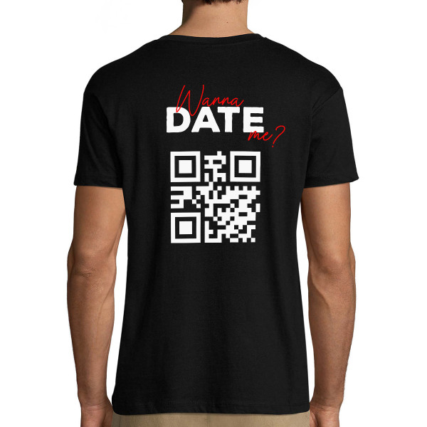 T-krekls "Wanna date me?" ar personalizētu QR kodu