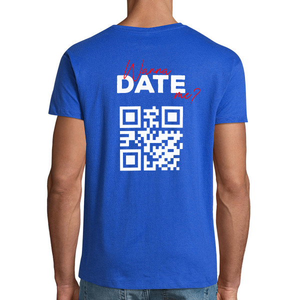 T-krekls "Wanna date me?" ar personalizētu QR kodu