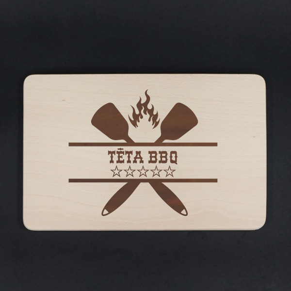 Taisnstūra koka virtuves dēlis "Tēta BBQ"