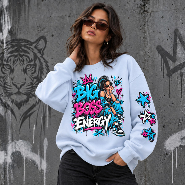 Unisekss pasteļkrāsas džemperis "Big Boss Energy"