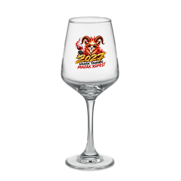 Vīna glāze „Vairāk glāžu, mazāk rūpju” (400 ml)