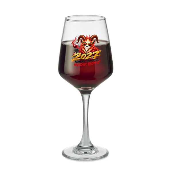Vīna glāze „Vairāk glāžu, mazāk rūpju” (400 ml)