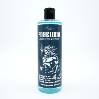 Vīriešu dušas želeja, šampūns, putas un ziepes 4in1 "Poseidon" (400ml)