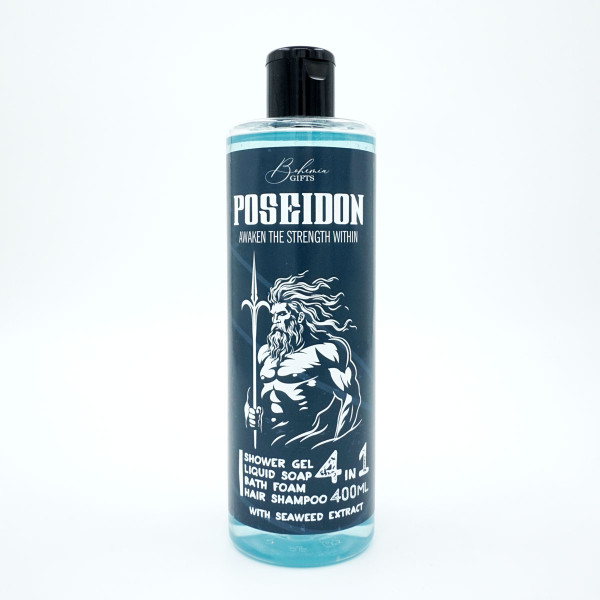 Vīriešu dušas želeja, šampūns, putas un ziepes 4in1 "Poseidon" (400ml) Vīriešu dušas želeja, šampūns, putas un ziepes 4in1 "Poseidon" (400ml)