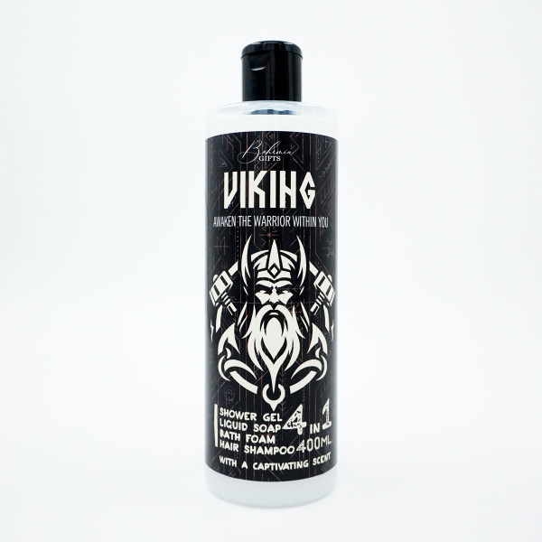 Vīriešu dušas želeja, šampūns, putas un ziepes 4in1 "Viking" (400ml) Vīriešu dušas želeja, šampūns, putas un ziepes 4in1 "Viking" (400ml)