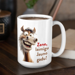 XL krūze "Laimīgu Jauno gadu!" ar jūsu izvēlēto vārdu (450ml)