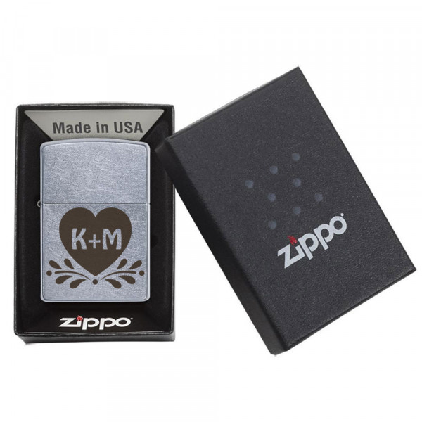 Zippo šķiltavas "Sirds" ar jūsu iniciāļiem